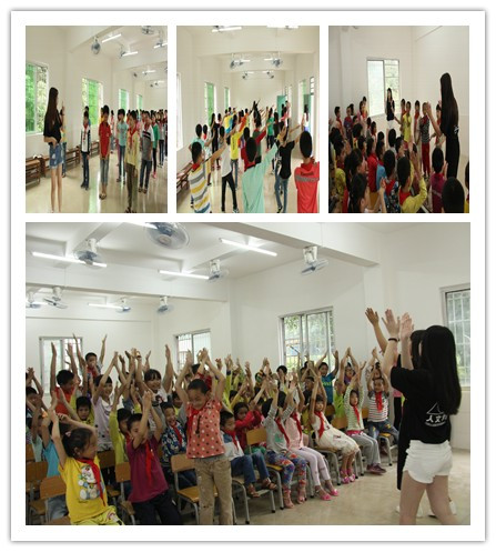 上罗小学艺术支教师生合影 上罗小学艺术支教师生合影